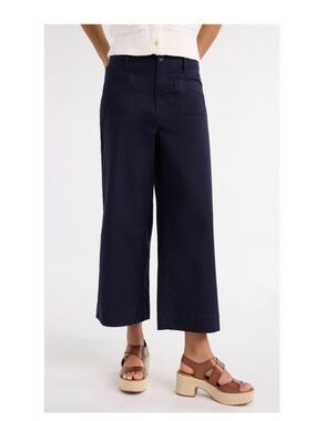 Free Assembly Wide Leg Navy Crop Pants